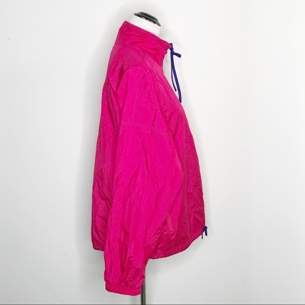 Vtg 90s Umbro Hot Pink Quarter Zip Windbreaker - Picture 2 of 8